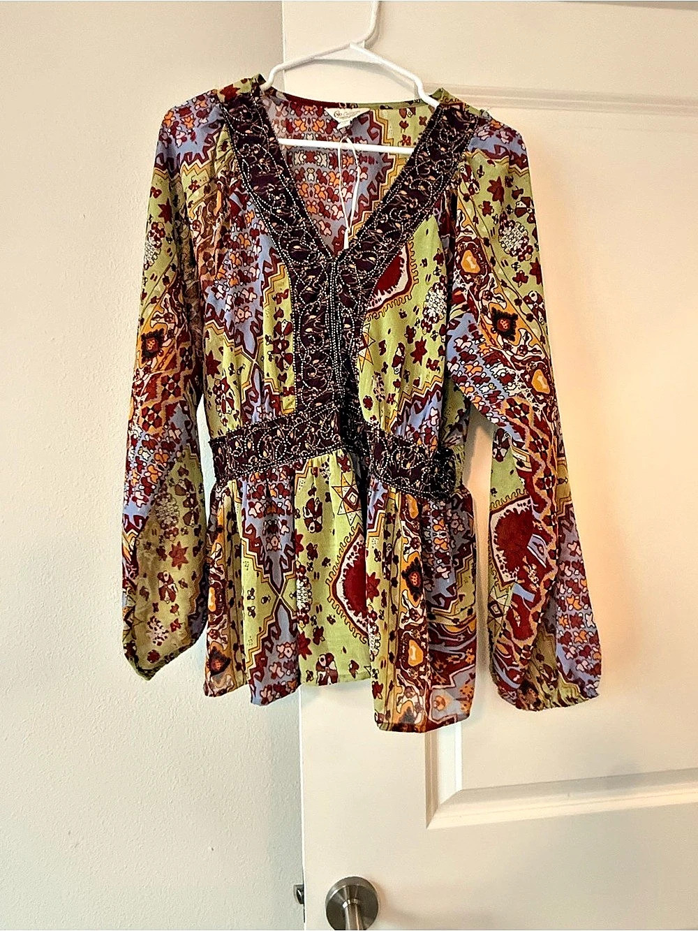 Cato Limited Edition Paisley Blouse in Green Size XL